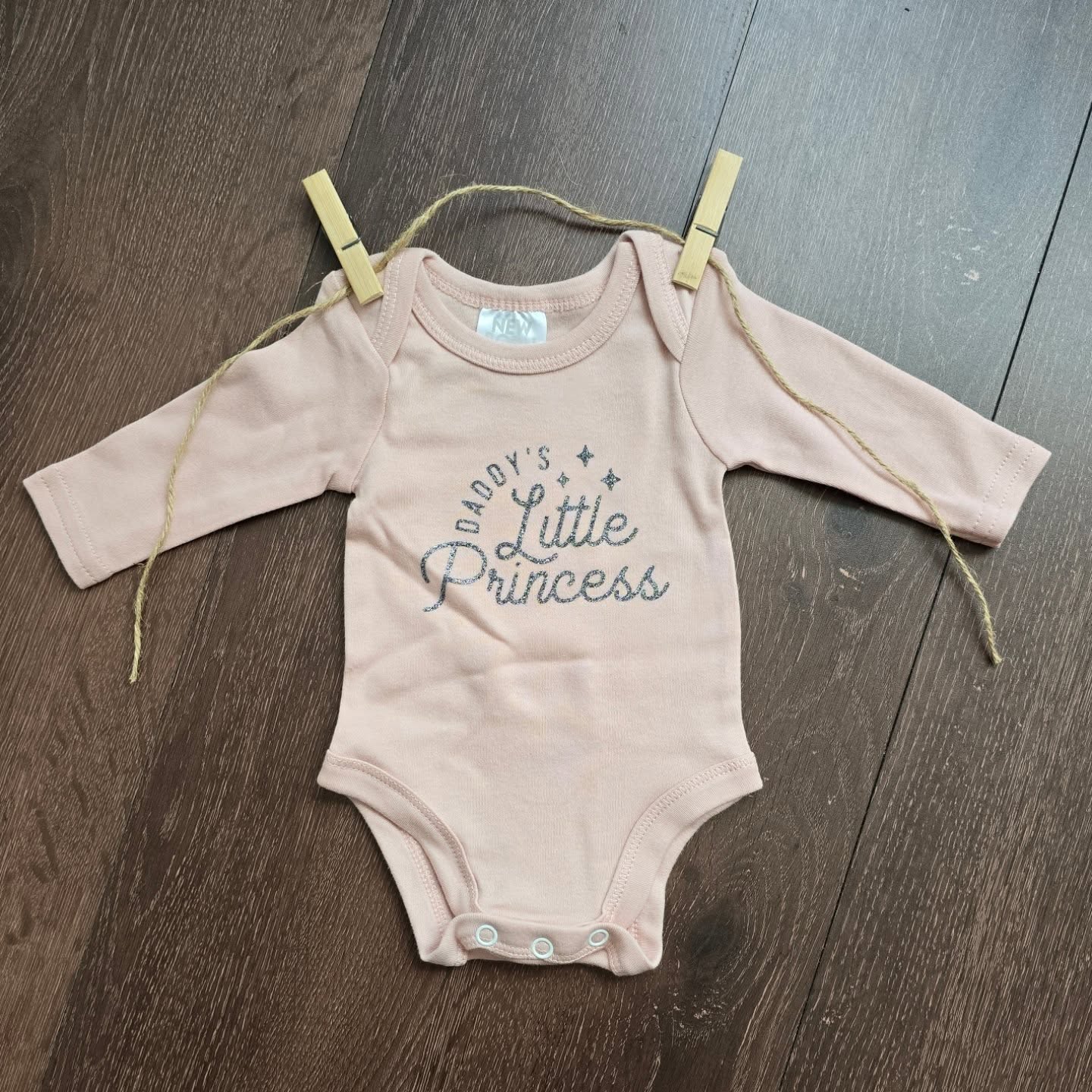 Body Neonata 'Daddy's Princess' - 100% Cotone Certificato, Personalizzabile, Da 1 A 36 Mesi, Bianco, Ideale Per Festa Del Papà
