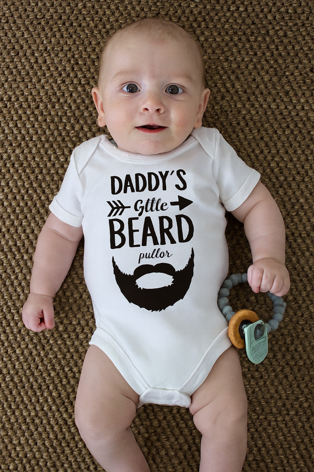 Daddy's little beard puller