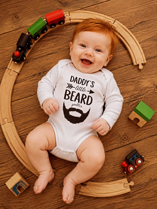 Daddy's little beard puller